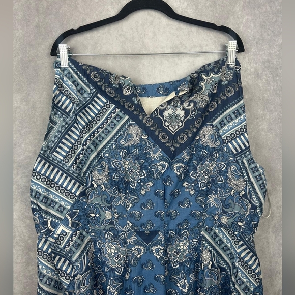 Lucky Brand Women's Halter Neck Flounce Hem Cotton Floral‎ Summer Maxi Dress L - Picture 4 of 8